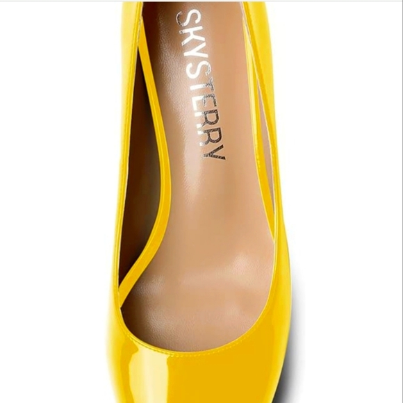 SKYSTERRY Women's Office Round Toe Patent Casual Slip On Spool Mid Heel... - Picture 3 of 16